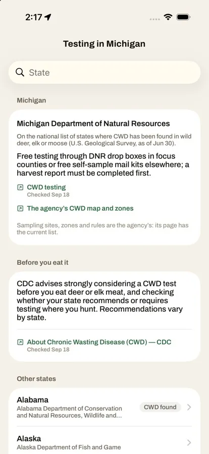 Testing in Michigan: the state agency’s rules and links, with the date checked